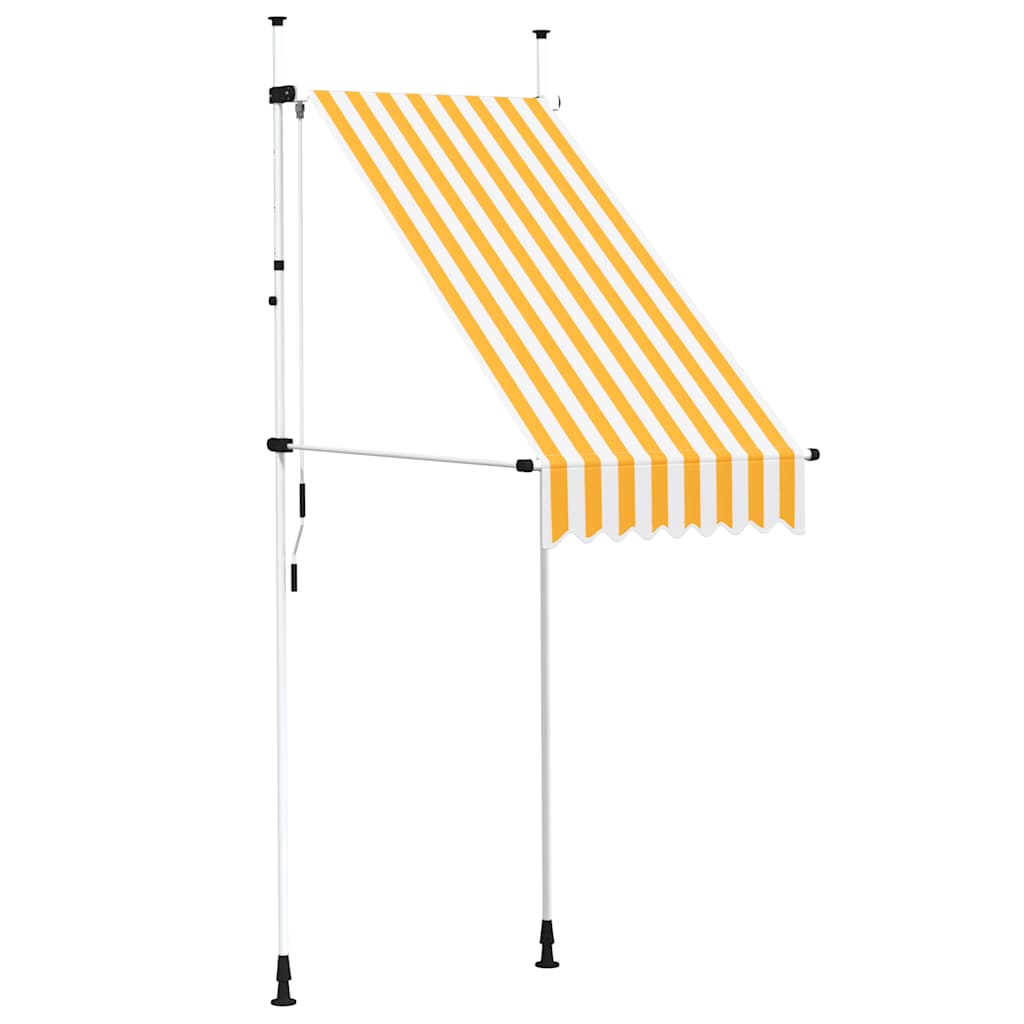 Vidaxl Luifel estensibile manualmente 100 cm arancioni e bianche