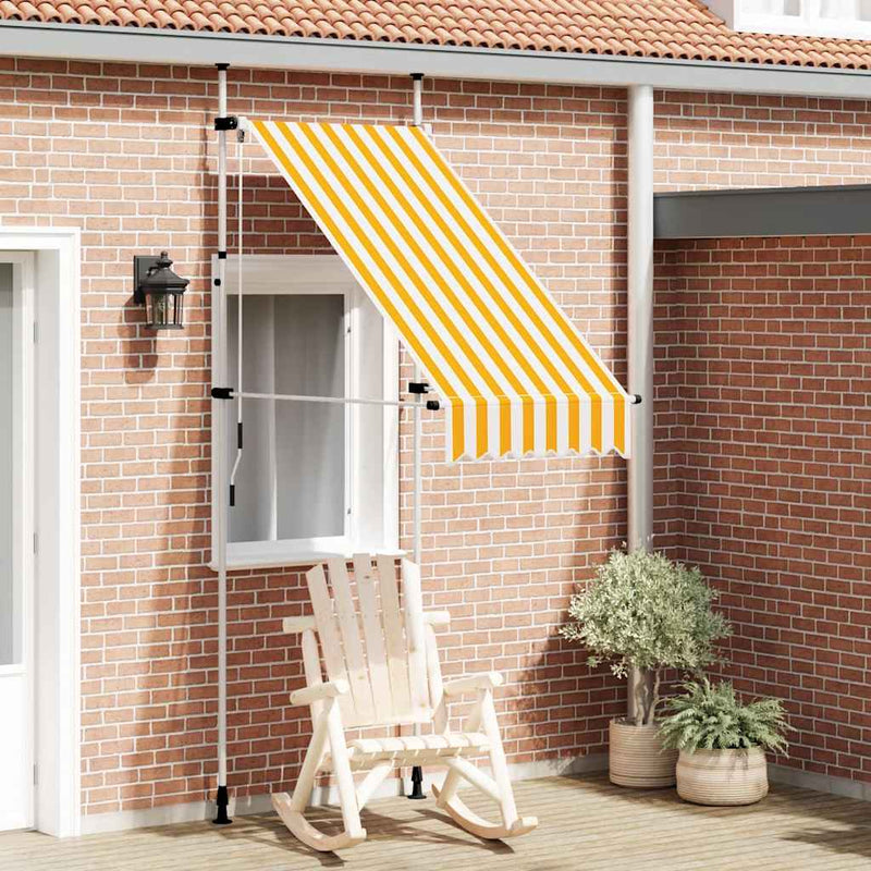 Vidaxl Luifel estensibile manualmente 100 cm arancioni e bianche