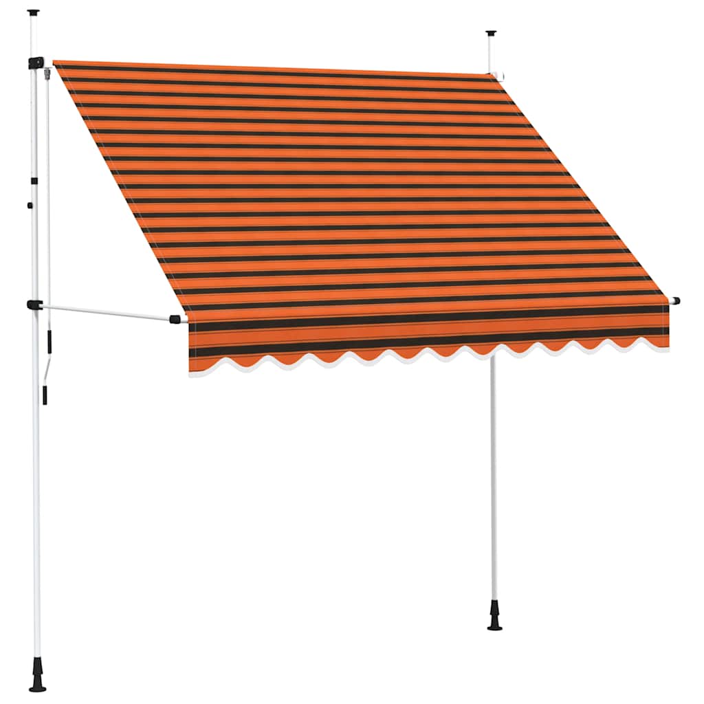 Vidaxl Luifel estendibile manualmente 250 cm arancione e marrone