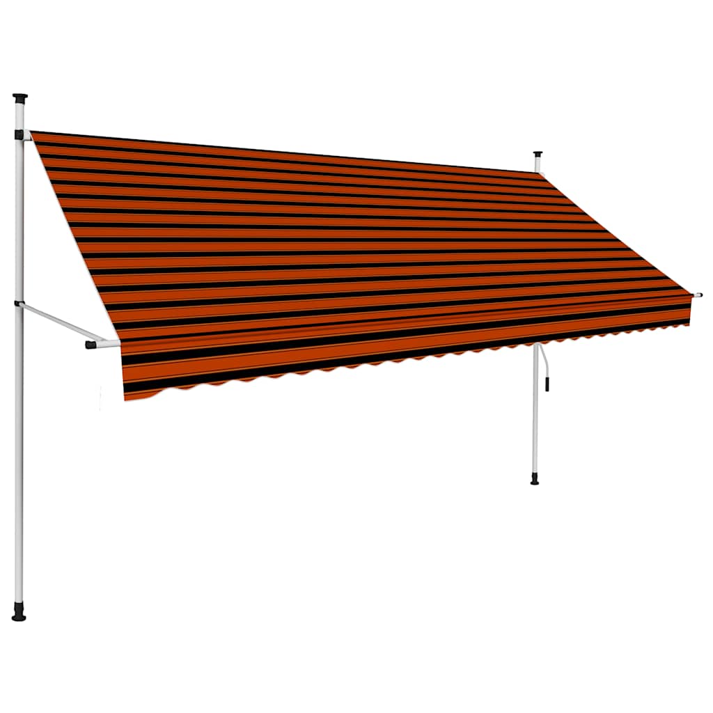 Vidaxl Luifel manualmente extensible 300 cm de naranja y marrón