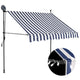 Vidaxl Luifel estendibile manualmente con LED 150 cm blu e bianco
