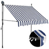 Vidaxl Luifel estendibile manualmente con LED 200 cm blu e bianco