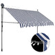 Vidaxl Luifel estendibile manualmente con LED 300 cm blu e bianco