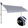 Vidaxl Luifel estendibile manualmente con LED 400 cm blu e bianco