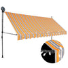 Vidaxl Luifel se puede extender manualmente con LED 350 cm amarillo y azul