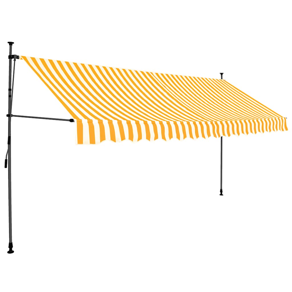 Vidaxl Luifel estendibile manualmente con LED 400 cm bianco e arancione