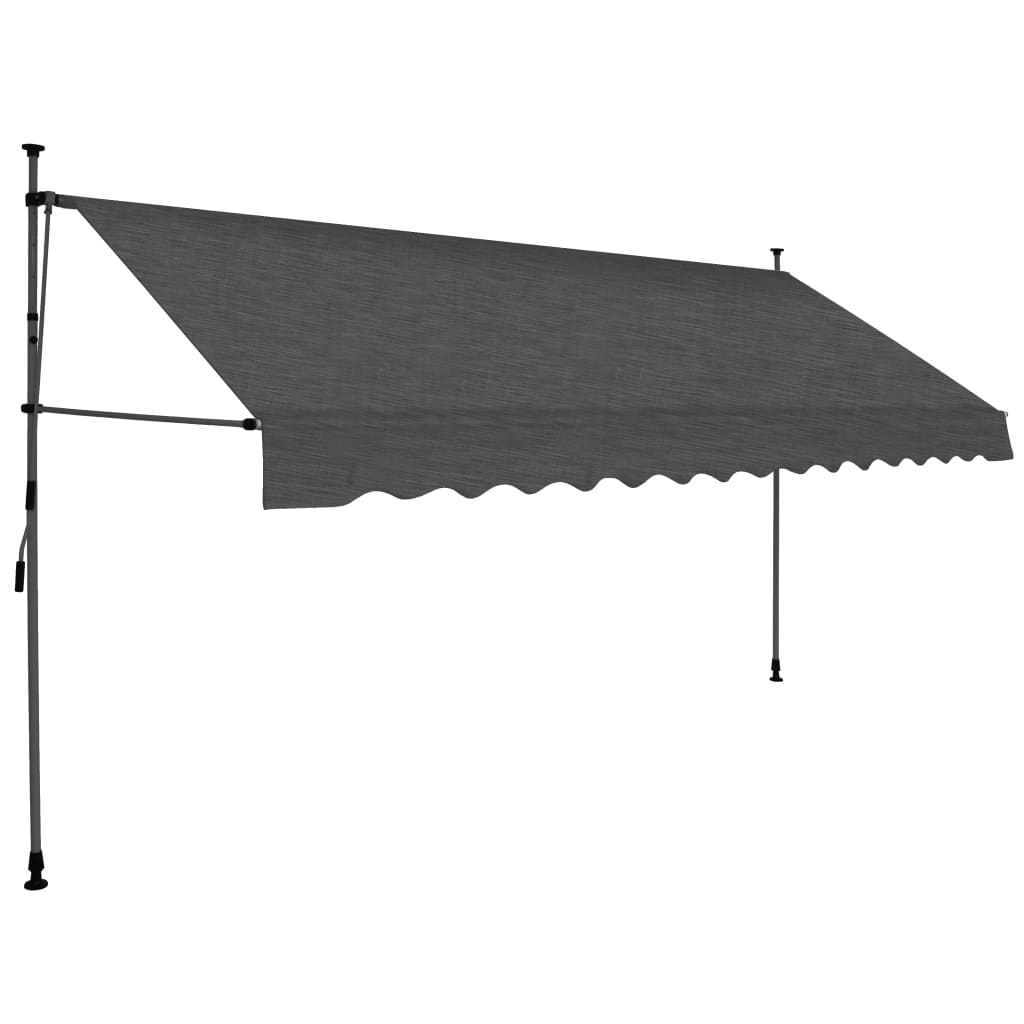 Vidaxl Luifel estendibile manualmente con antracite a 350 cm LED