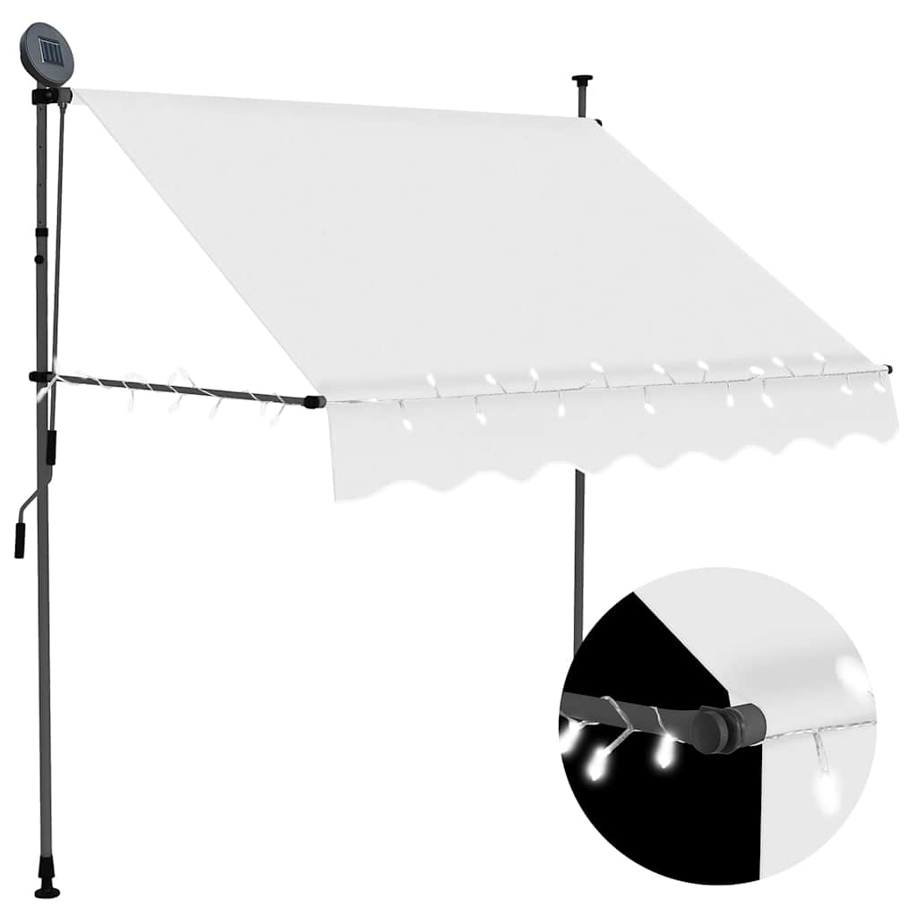 Vidaxl luifel handmatig uitschuifbaar met led 100 cm crèmekleurig