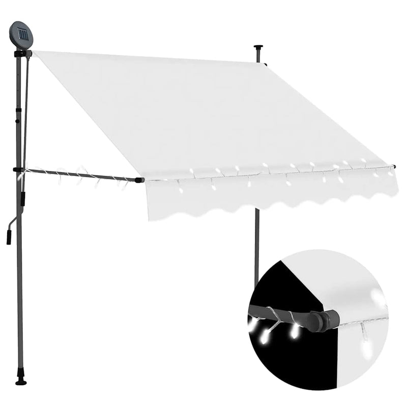 Vidaxl Luifel se puede extender manualmente con crema LED de 150 cm -Colorado