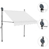 Vidaxl Luifel se puede extender manualmente con crema LED de 150 cm -Colorado