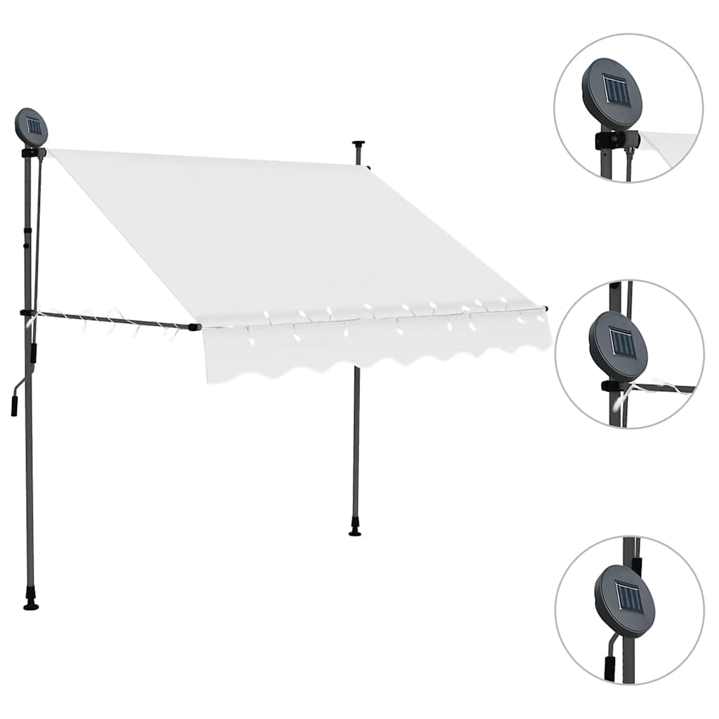 Vidaxl Luifel se puede extender manualmente con crema LED de 150 cm -Colorado