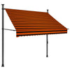 Vidaxl Luifel se puede extender manualmente con 200 cm de naranja y marrón LED de 200 cm