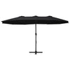 Parasol Vidaxl con poste de aluminio 460x270 cm negro