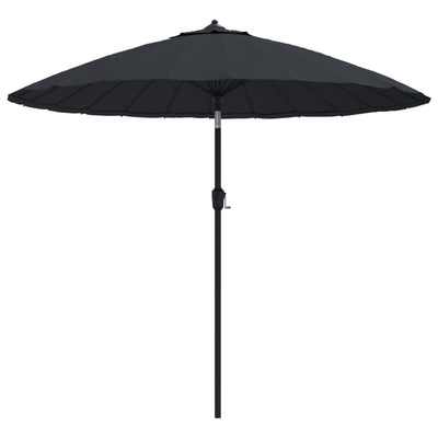 Vidaxl Parasol con polo in alluminio 270 cm nero