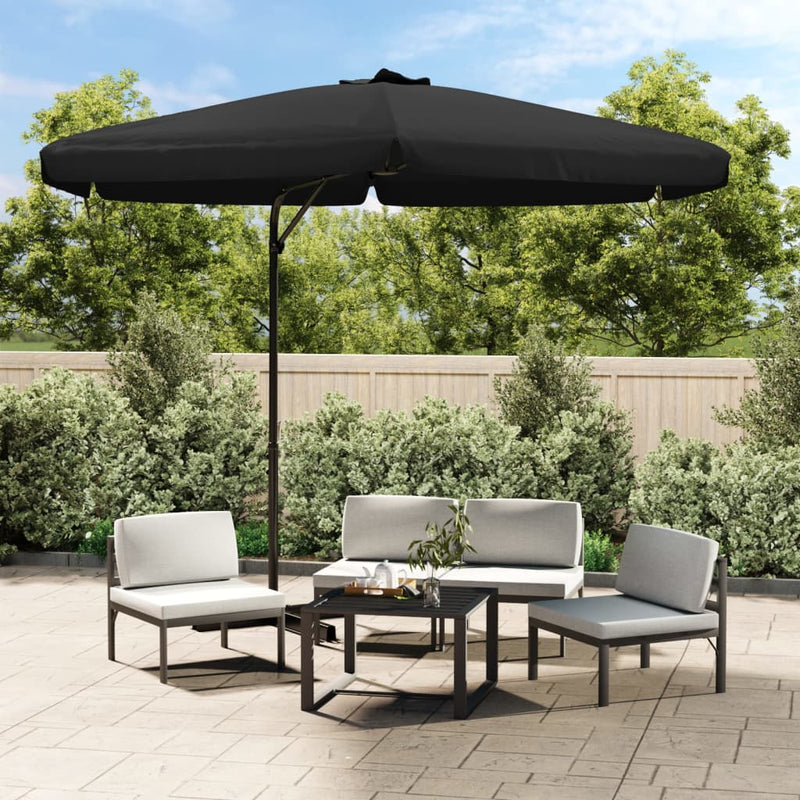 Vidaxl Parasol con palo in acciaio 300 cm nero