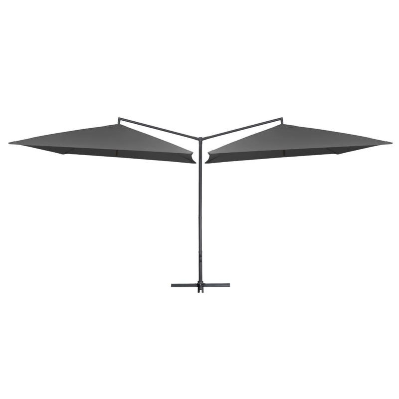 Vidaxl Parasol Double con poste de acero 250x250 cm antracita
