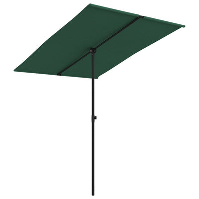 Vidaxl Parasol con polo in alluminio 2x1,5 m verde