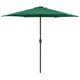 Parasol Vidaxl con poste de aluminio 270x246 cm verde