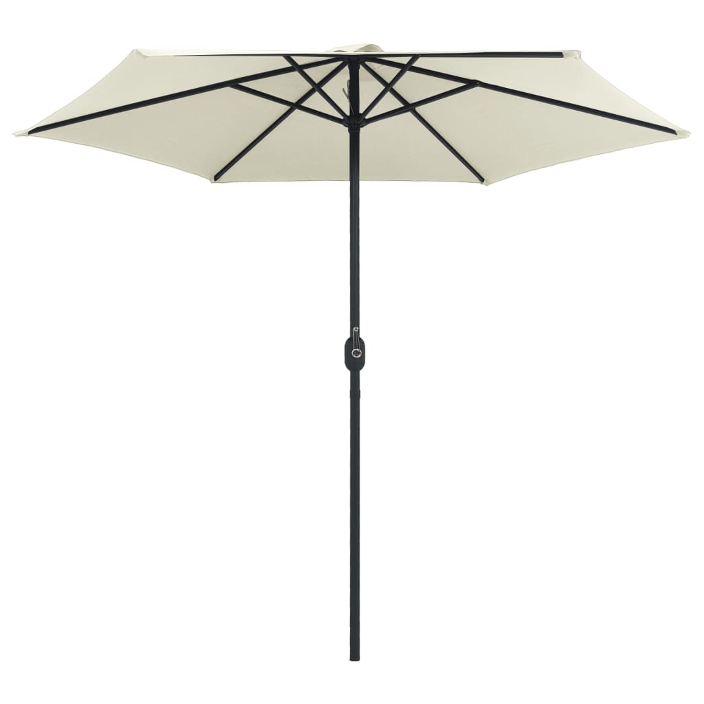 Parasol Vidaxl con poste de aluminio 270x246 cm de blanco arenoso