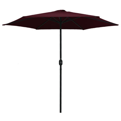 Vidaxl Parasol con polo in alluminio 270x246 cm bordeaux rosso