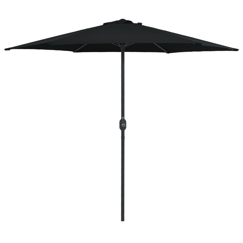 Parasol Vidaxl con poste de aluminio 270x246 cm negro