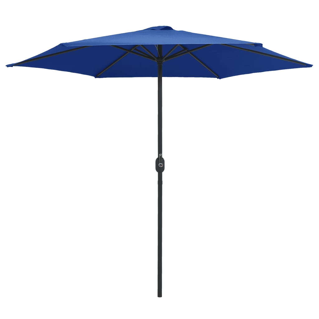 Vidaxl Parasol con polo in alluminio 270x246 cm blu azure