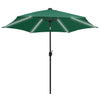 Vidaxl Parasol con illuminazione a LED e polo in alluminio 300 cm verde