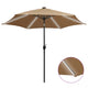 Vidaxl Parasol con illuminazione a LED e polo in alluminio 300 cm taupe