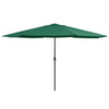 Vidaxl Parasol con poste de metal de 390 cm verde