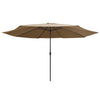 Vidaxl Parasol con polo de metal 390 cm Taupe