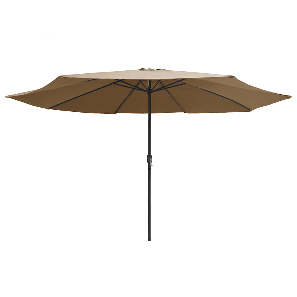Vidaxl Parasol con polo metallico 390 cm taupe