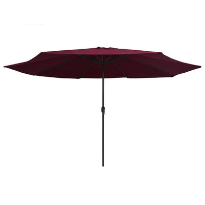 Vidaxl Parasol con palo metallico 390 cm Bordeaux rosso