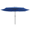 Vidaxl Parasol con polo metallico 390 cm azzurro blu