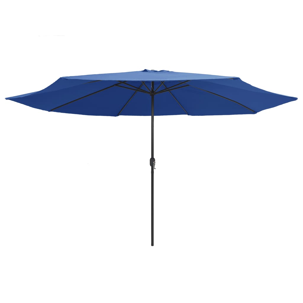 Vidaxl Parasol con polo metallico 390 cm azzurro blu