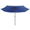 Vidaxl Parasol con polo metallico 390 cm azzurro blu
