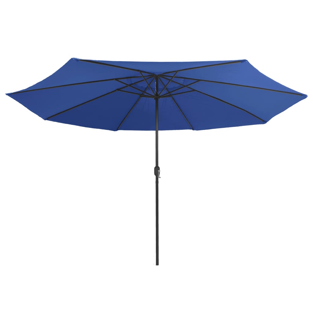 Vidaxl Parasol con polo metallico 390 cm azzurro blu