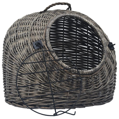 Vidaxl Cat Carrier 45x35x35 cm de madera de sauce natural gris
