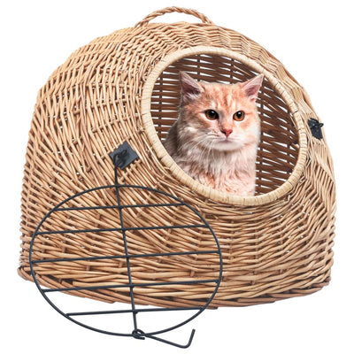Vidaxl Cat Carrier 60x45x45 CM Willow Willow Madera