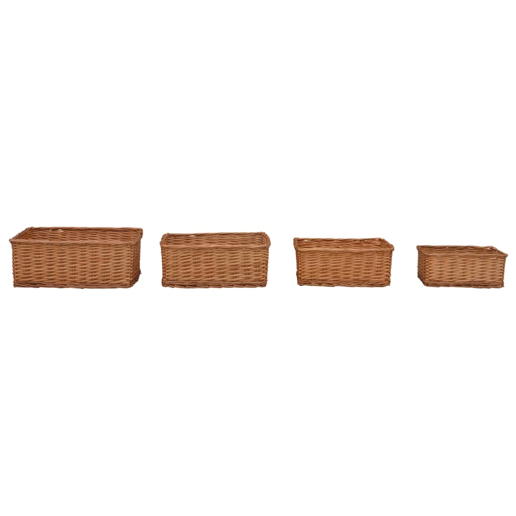 Set di cestini impilabili Vidaxl da 4 pezzi, marrone salice