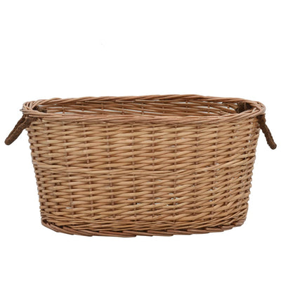 Cesto in legno Vidaxl con manici 56x40x28 cm Wilow Natural Wood