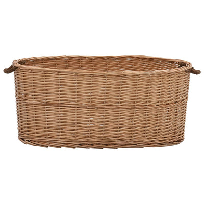 Cesto in legno Vidaxl con manici 78x54x34 cm Wilow Natural Wood