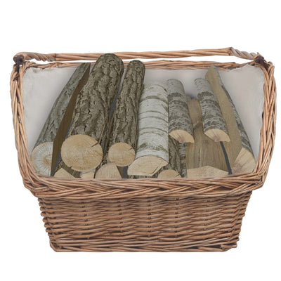 Cesto in legno Vidaxl con manico 61.5x46.5x58 cm Willow Wood Brown