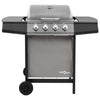 Barbacoa de gas Vidaxl con 4 quemadores de color negro y plateado