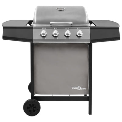 Barbacoa de gas Vidaxl con 4 quemadores de color negro y plateado