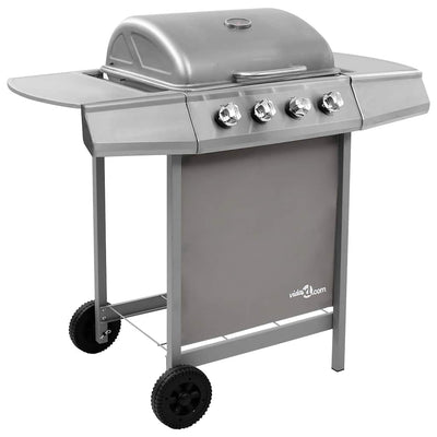 Barbacoa de gas Vidaxl con 4 quemadores de color plateado