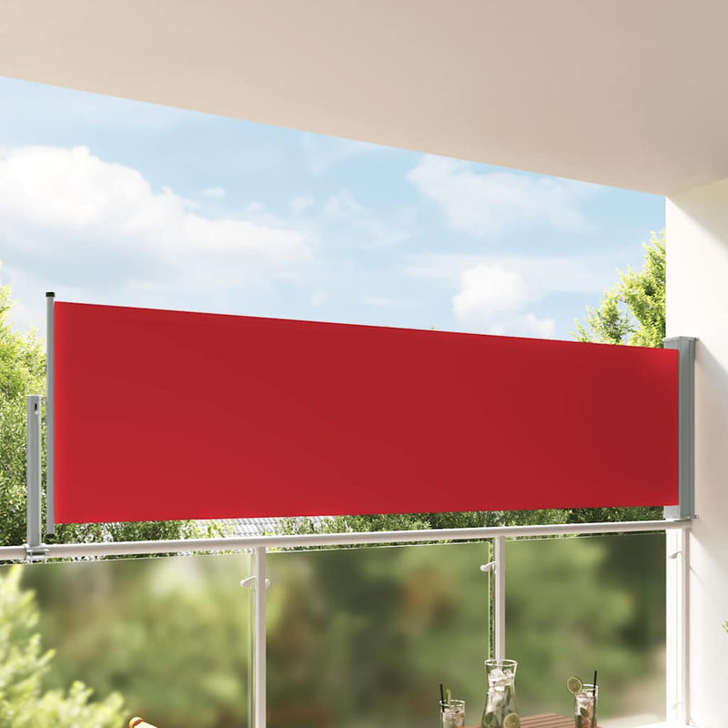Pantalla de jardín Vidaxl extensible 100x300 cm rojo