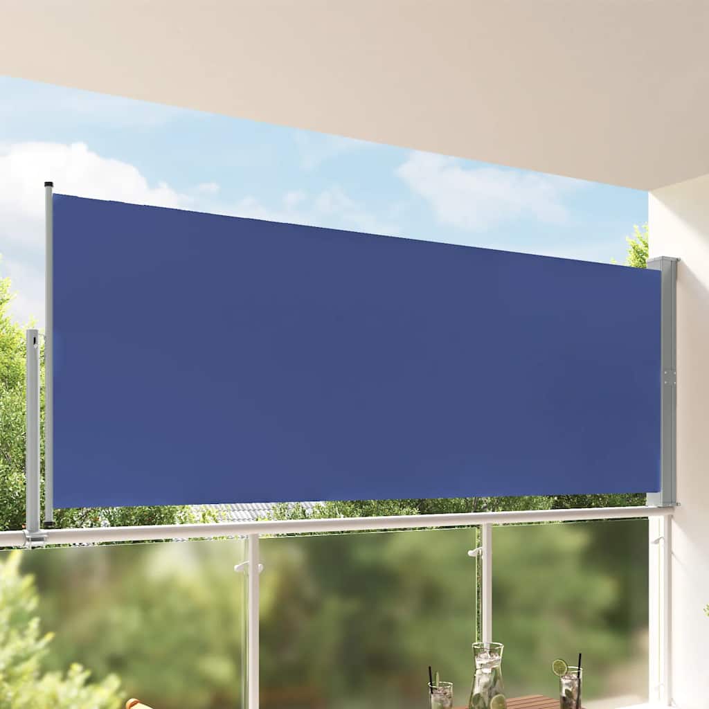 Vidaxl tuinscherm uittrekbaar 140x300 cm blauw