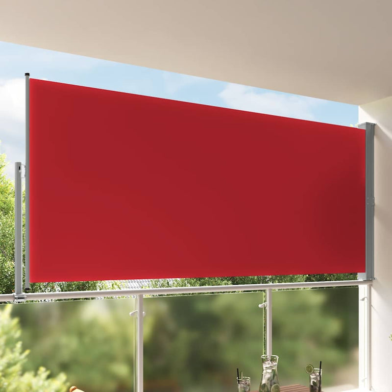 Pantalla de jardín Vidaxl extensible 160x300 cm rojo