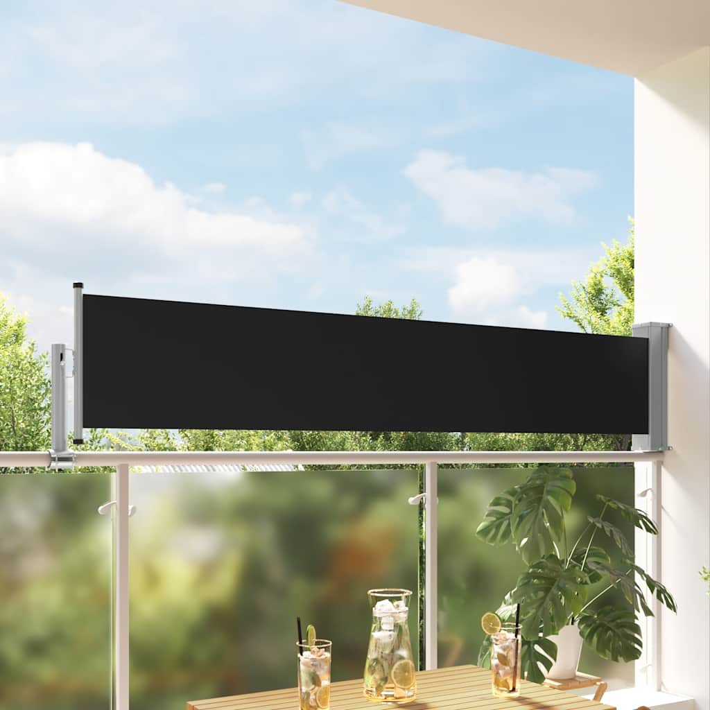Vidaxl tuinscherm uittrekbaar 60x300 cm zwart