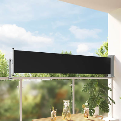 Schermo del giardino Vidaxl estensibile 60x300 cm nero